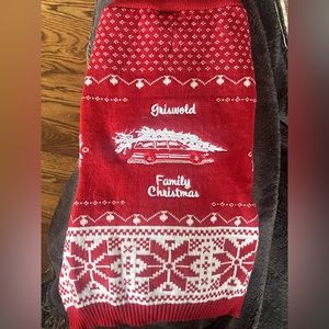 Dog Christmas Sweater, color red. Size medium.